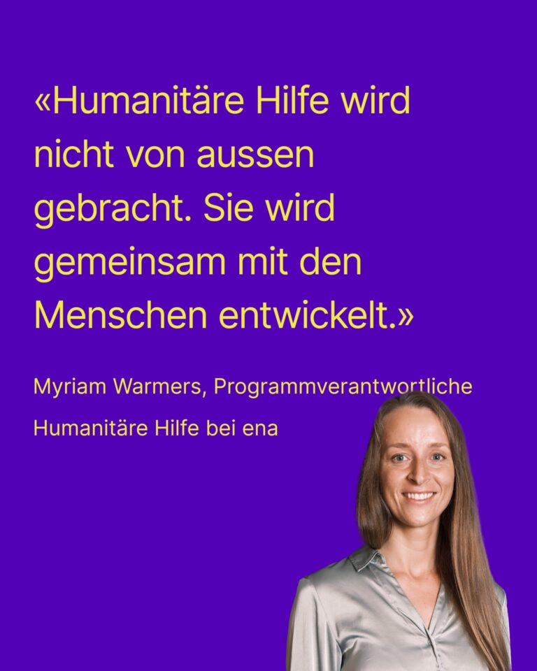 Myriam Warmers im Interview über Humanitäre Hilfe bei ena.